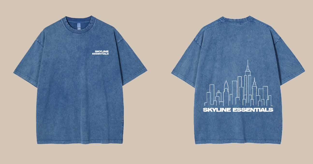short sleeve vintage blue washed t shirt