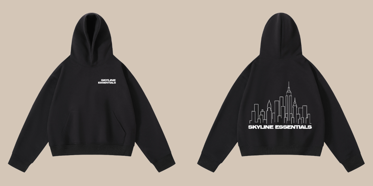 black skyline hoodie