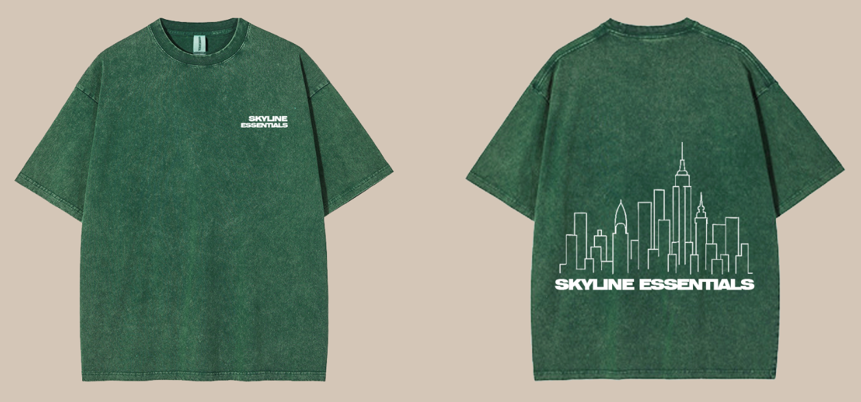 short sleeve vintage green washed t shirt