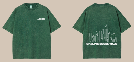 short sleeve vintage green washed t shirt