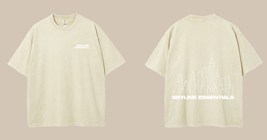 short sleeve vintage tan washed t shirt