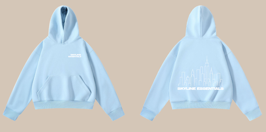 skyline baby blue sweat shirt